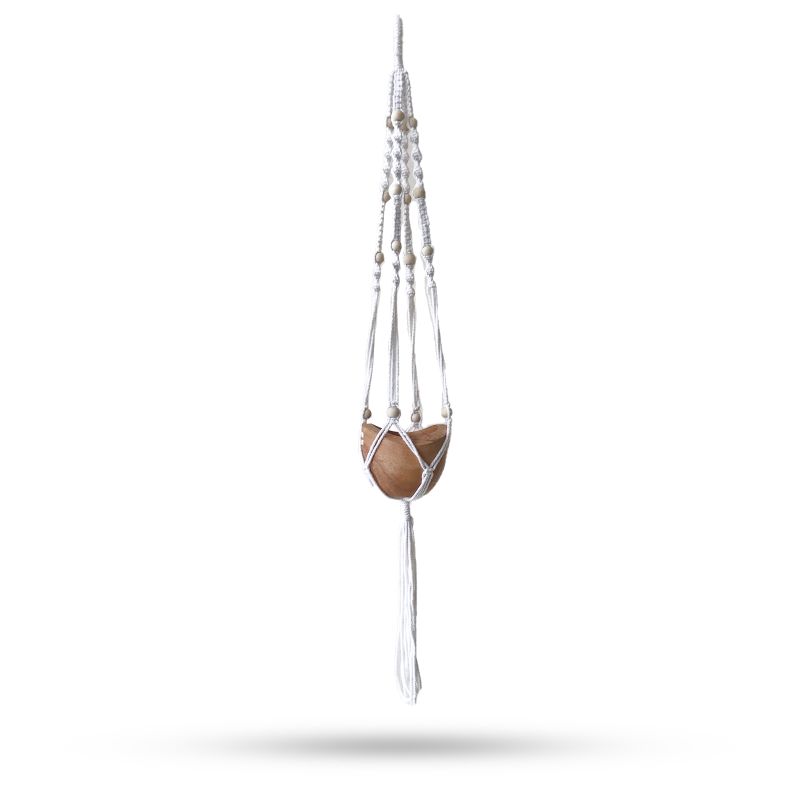 Beaded Macrame Plant Hanger — Natural, 1 m